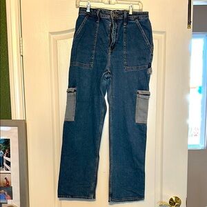 Hollister Blue and Gray Cargo Pants